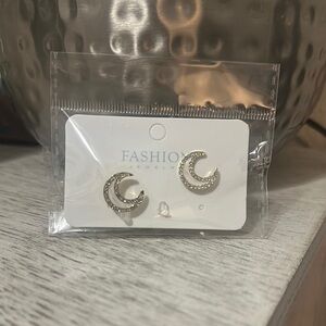 Fashion Jewelry Silver Crescent Moon Earrings